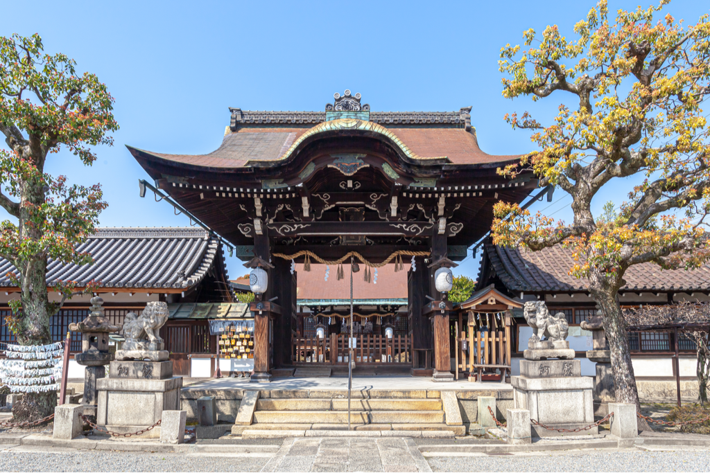 A Shinto shrine.